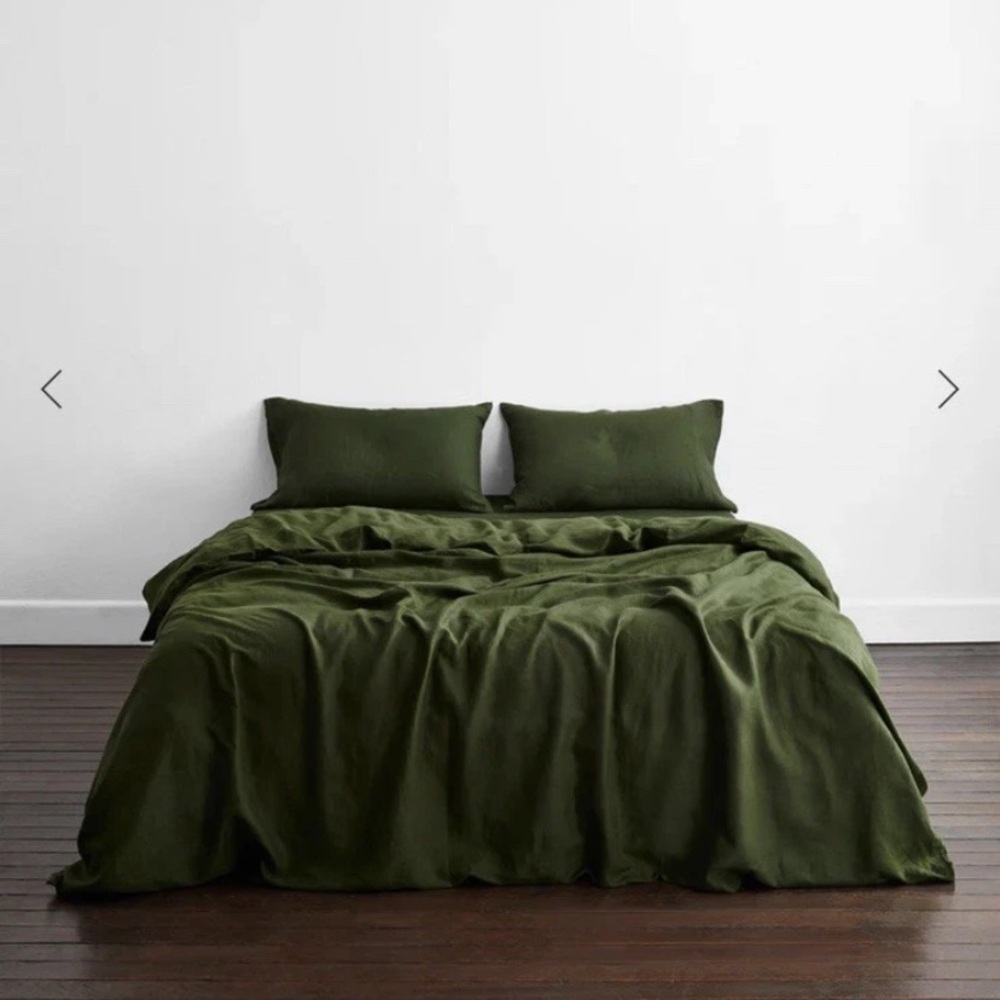 Bed Threads King Linen Duvet Cover Olive
